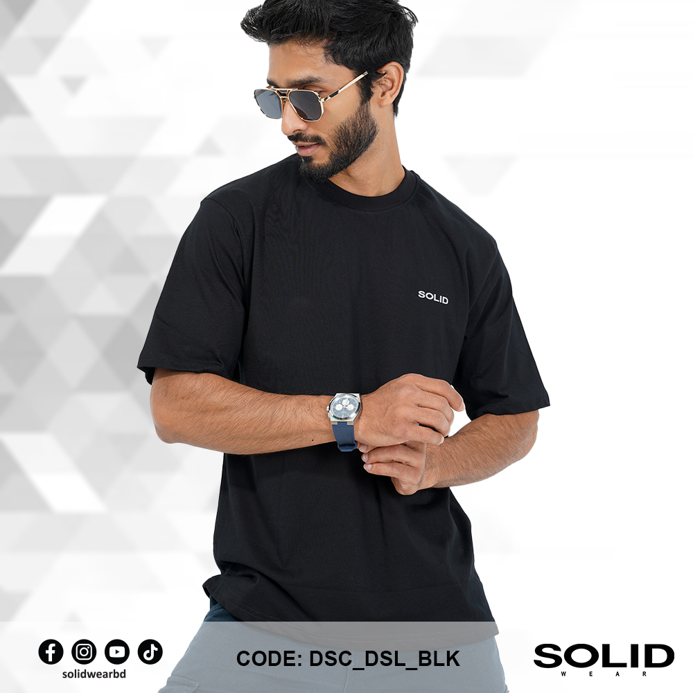 Drop Solid Cotton Black